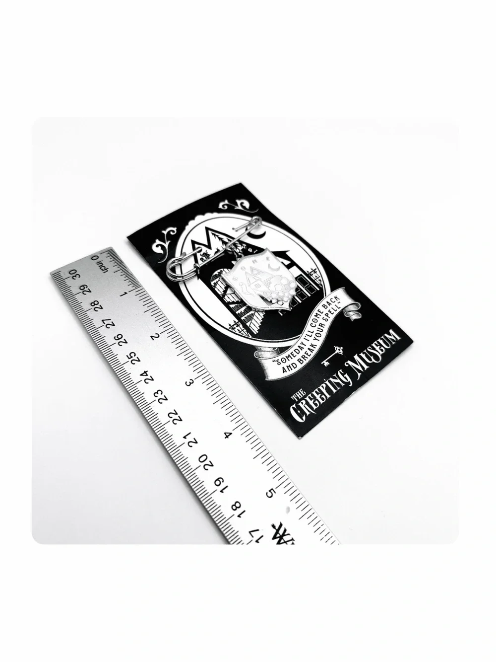 ★ “The Creeping Museum” NWT Halloween Brooche WhimsiGoth Gifts Silver/White ★